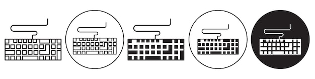 Colección de conjuntos vectoriales de iconos de teclado para la web
