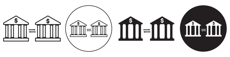 Vector colección de conjuntos vectoriales de íconos de transferencia bancaria para la web