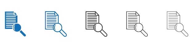 Colección de conjuntos vectoriales de iconos de verificación de documentos para la web