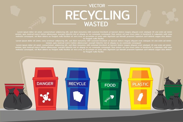 Colección de contenedores para reciclar