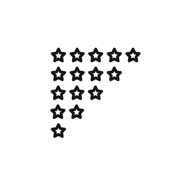 Colección de contorno de icono de estrella de calificación en negro