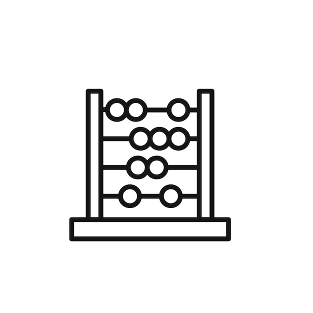 Colección de contornos de íconos de ábaco en negro