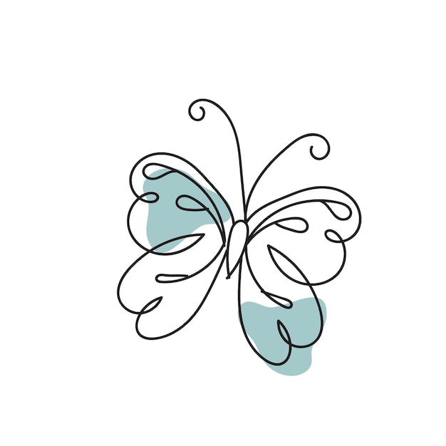 Colección de contornos de mariposas dibujados a mano
