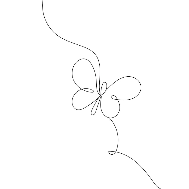 Colección de contornos de mariposas planas lineales