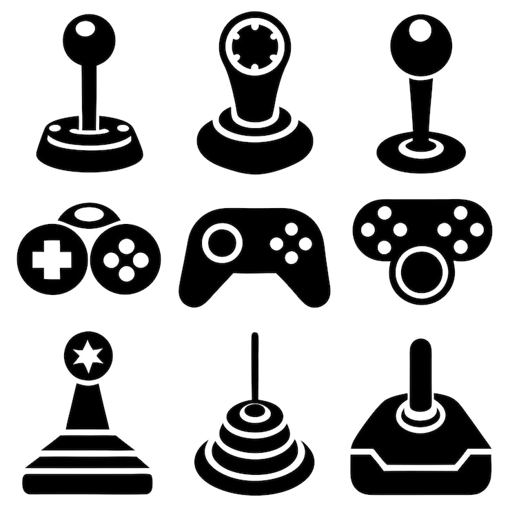 Vector una colección de controladores de videojuegos incluyendo uno que tiene el número 3 en él