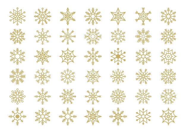 Colección de copos de nieve Formas de copo de nieve Vector