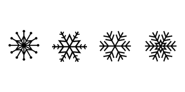 colección de copos de nieve geométricos simples