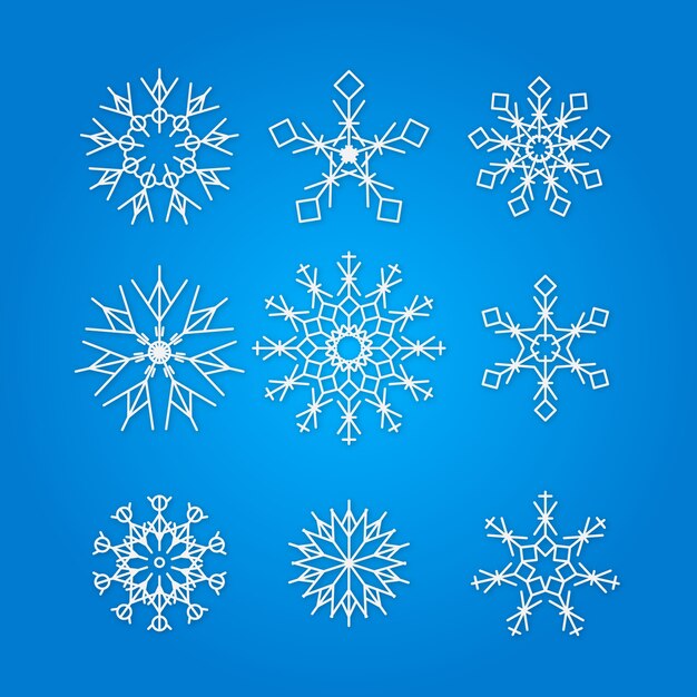 Colección de copos de nieve navideños