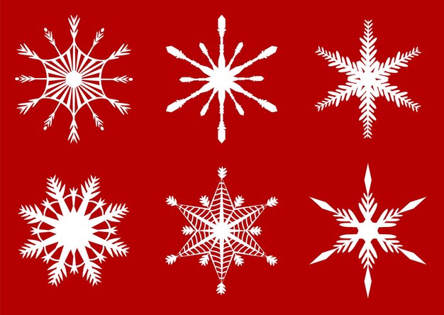 Colección de copos de nieve simples abstractos con degradado