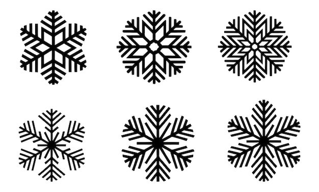 Colección de copos de nieve vectoriales Conjunto de ilustraciones vectoriales