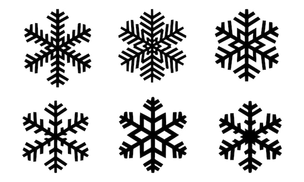 Colección de copos de nieve vectoriales Conjunto de ilustraciones vectoriales