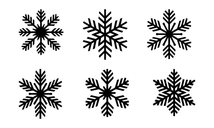 Colección de copos de nieve vectoriales Conjunto de ilustraciones vectoriales