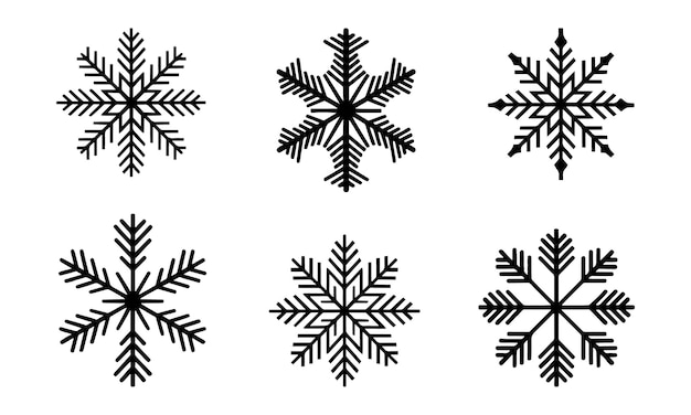 Colección de copos de nieve vectoriales Conjunto de ilustraciones vectoriales