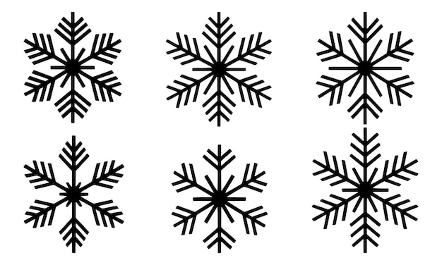Colección de copos de nieve vectoriales Conjunto de ilustraciones vectoriales