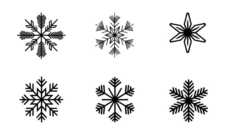 Colección de copos de nieve vectoriales Conjunto de ilustraciones vectoriales