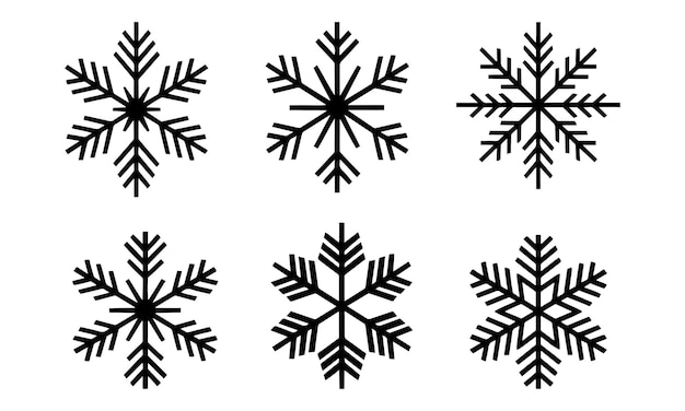Colección de copos de nieve vectoriales Conjunto de ilustraciones vectoriales