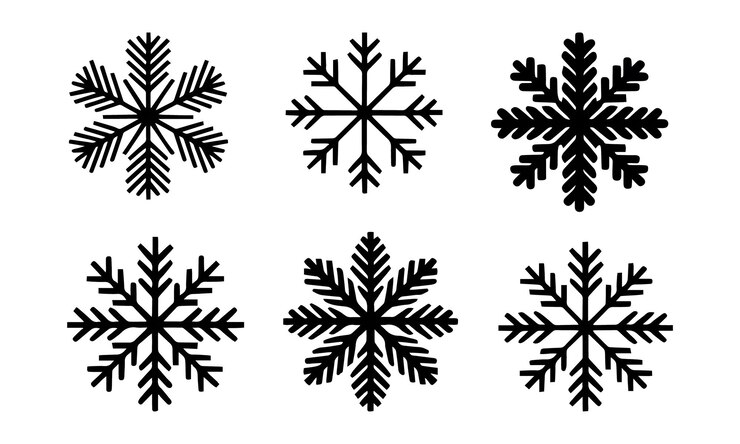 Colección de copos de nieve vectoriales Conjunto de ilustraciones vectoriales
