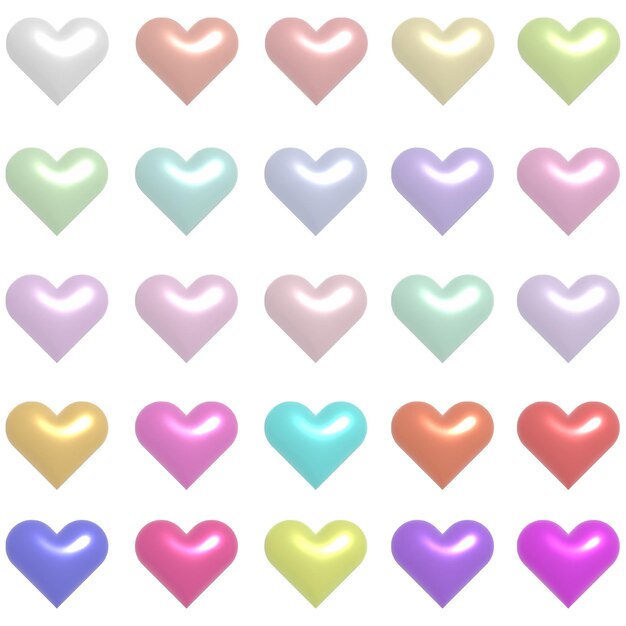 una colección de corazones de arco iris con un arco Iris de color que dice arco ires