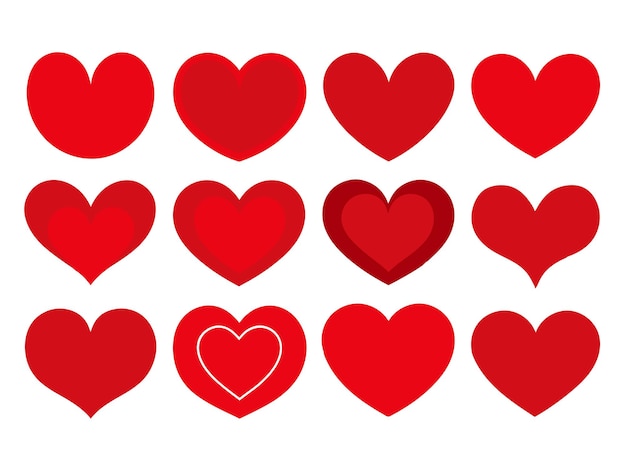Colección de corazones arte vectorial diferentes formas de corazón
