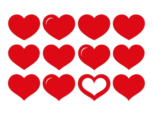 Colección de corazones arte vectorial diferentes formas de corazón