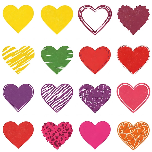 Colección de corazones coloridos