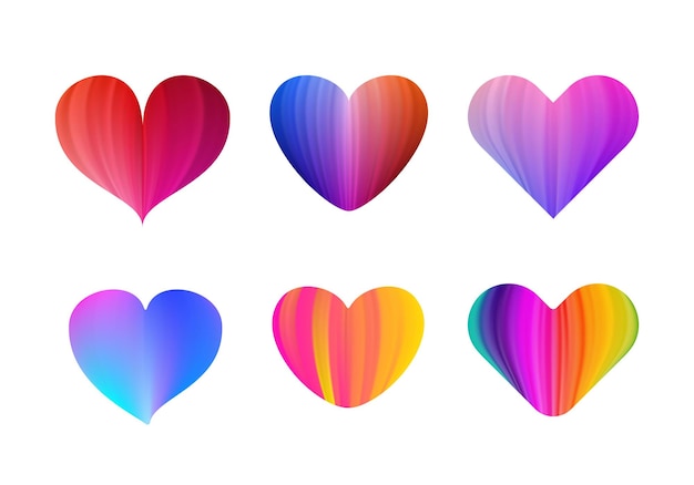 Colección de corazones coloridos