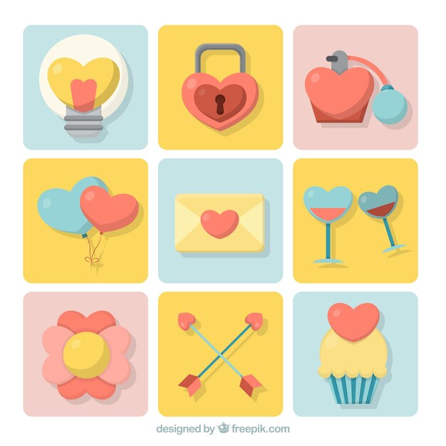 Colección de corazones lindos