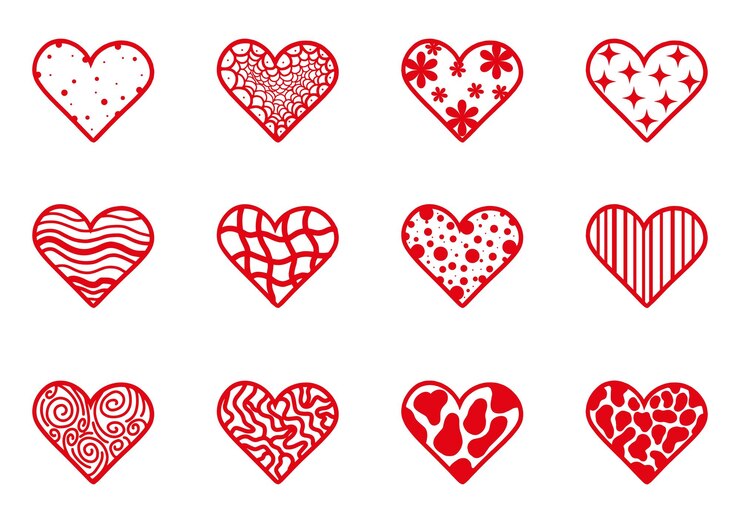 Colección corazones rojos