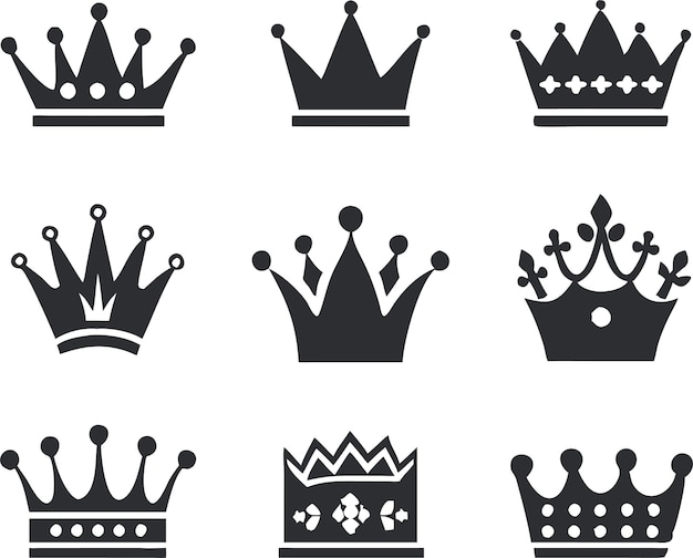 una colección de coronas con diferentes diseños
