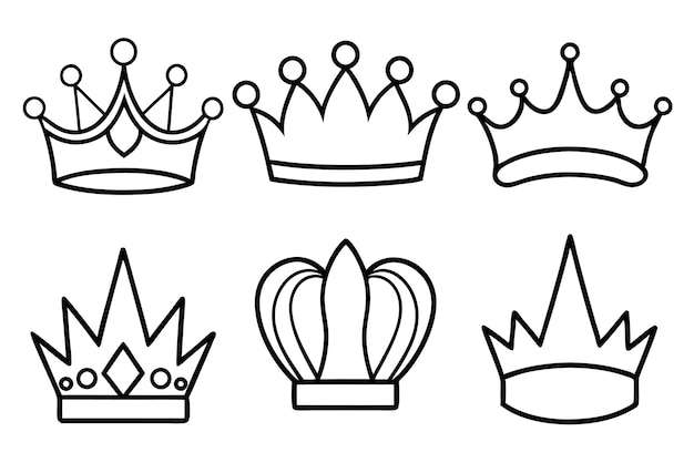 una colección de coronas, incluida una que tiene la palabra corona en ella