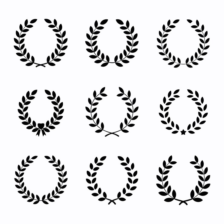 Colección de coronas de laurel para premios y reconocimientos