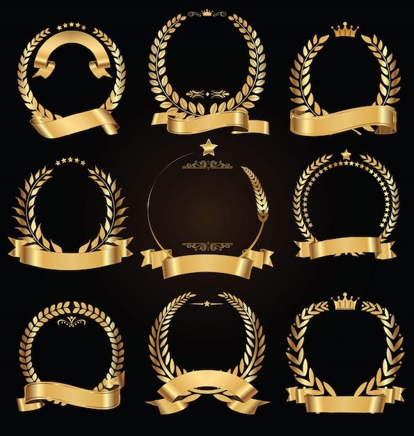 Colección de coronas de laurel