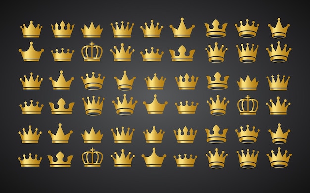 una colección de coronas de oro para el rey