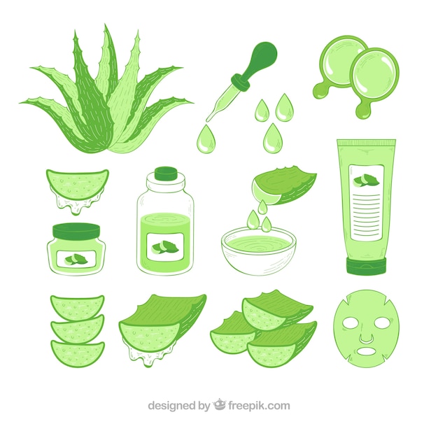 Colección de cosméticos dibujados a mano