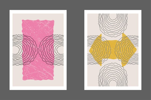 Colección creativa para diseño de interiores Un conjunto de pinturas abstractas para el interior Una muestra de arte para decoración de paredes impresiones de diseño de interiores e ideas creativas