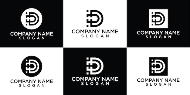 Colección creativa de diseño de logotipo letra d