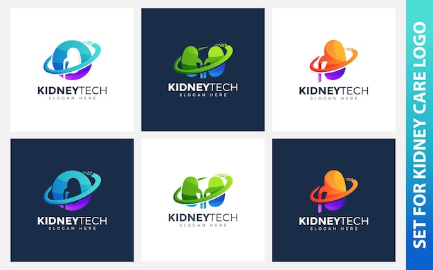 colección creativa riñón tecnología logotipo diseño vector ilustración