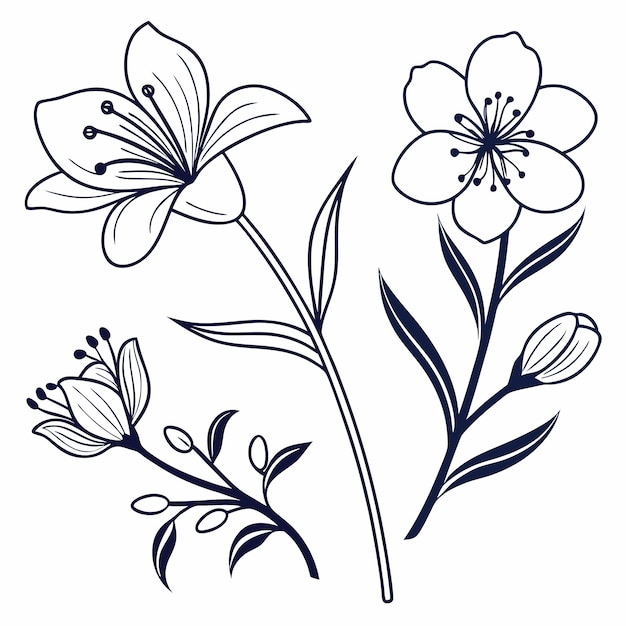 Colección creativa Varios diseños de flores