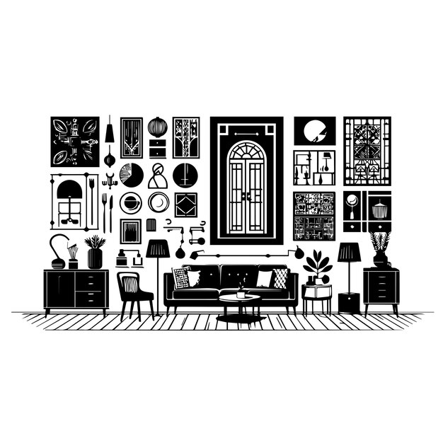 Colección creativa de varios diseños de logotipos de interiores