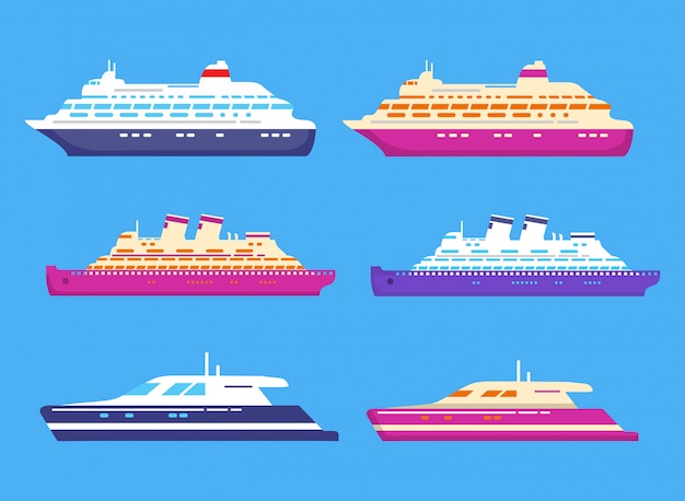 Vector colección de cruceros