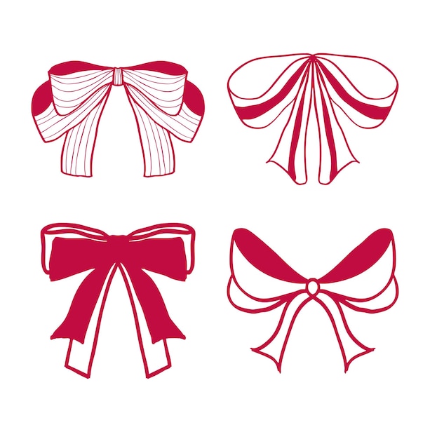Colección de cuatro ilustraciones del arco rojo