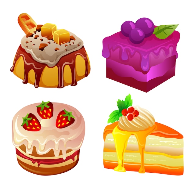 Colección de cuatro pasteles