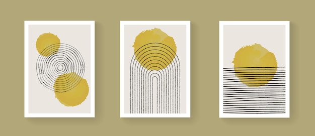 Colección de cubiertas geométricas. Patrón abstracto de la Bauhaus. Composición de formas retro.