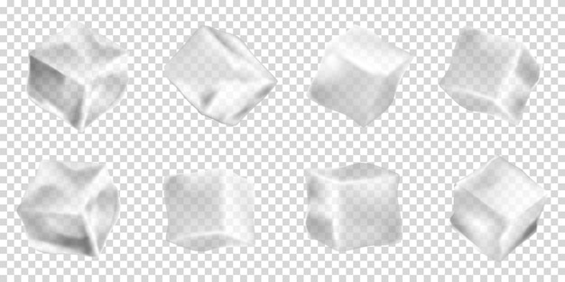 Colección de cubitos de hielo realistas Conjunto de bloques de cubitos de hielo realistas