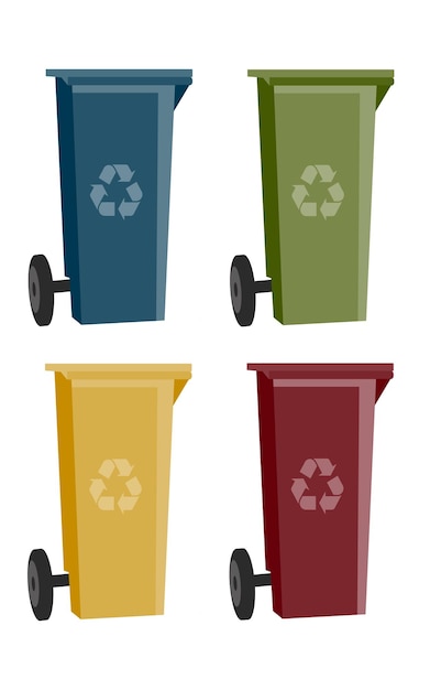 colección de cubos de basura en vector