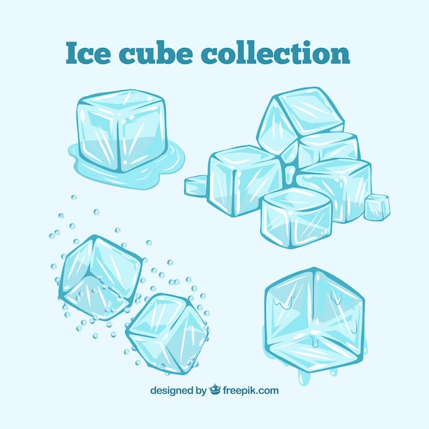 Vector colección de cubos de hielo