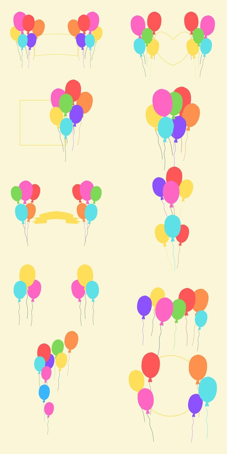 Vector colección de decoración de globos, adecuada para elementos de sitios web y otros.