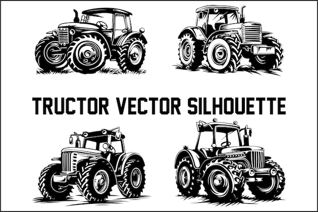 Colección definitiva de siluetas vectoriales de tractores