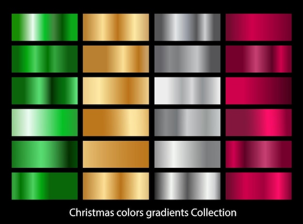 Vector colección de degradados de colores navideños