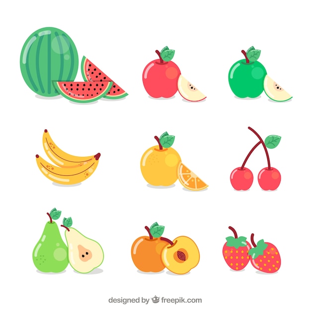 Vector colección de deliciosas frutas